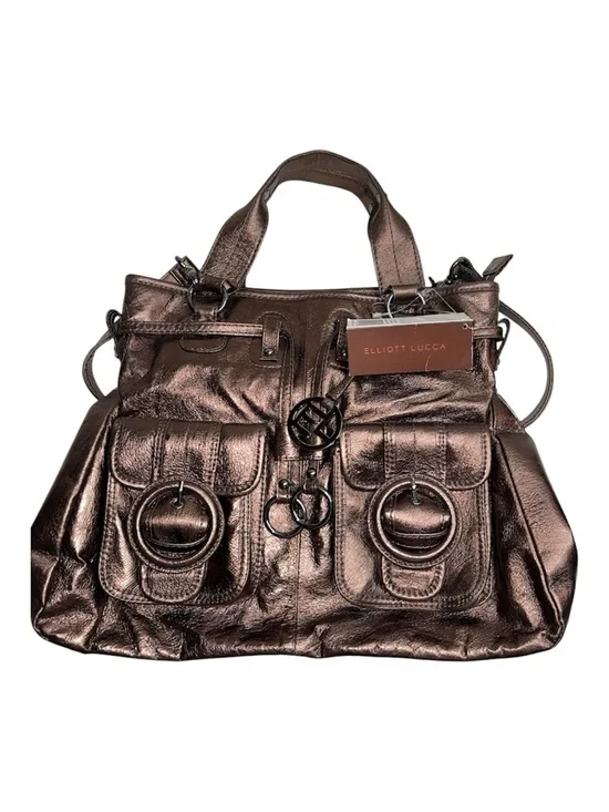 Elliott Lucca Estella Metallic Bronze Leather Shoulder Bag NWT - Picture 1 of 7